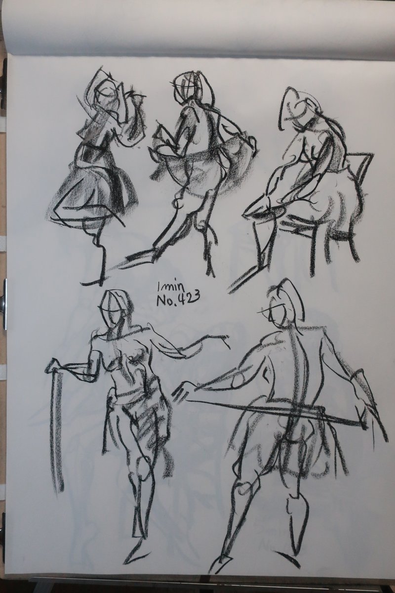 石井 清 Kiyoshi Ishii クロッキー練習 今週のお題no 423 1分と2分と5分 久々にコンテでトライ ソフトコンテ クロッキー ドローイング Croquiscafe クロッキーカフェ