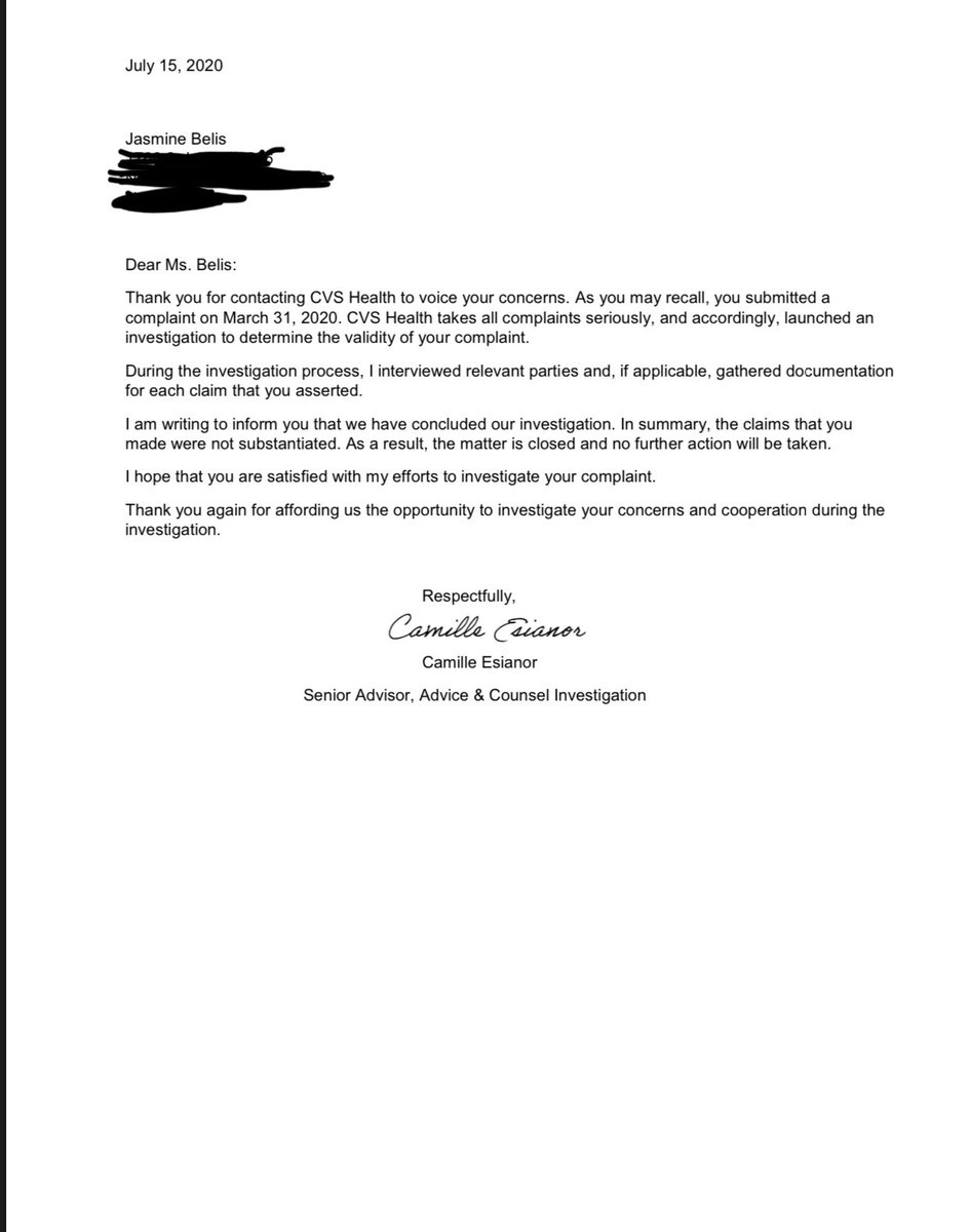 these are the results i received at 9 am this morning.  @CVSinAction  @CVSHealth putting y’all on BLAST and my report is going straight to the EEO   https://twitter.com/aiithatjas/status/1269778306947321859