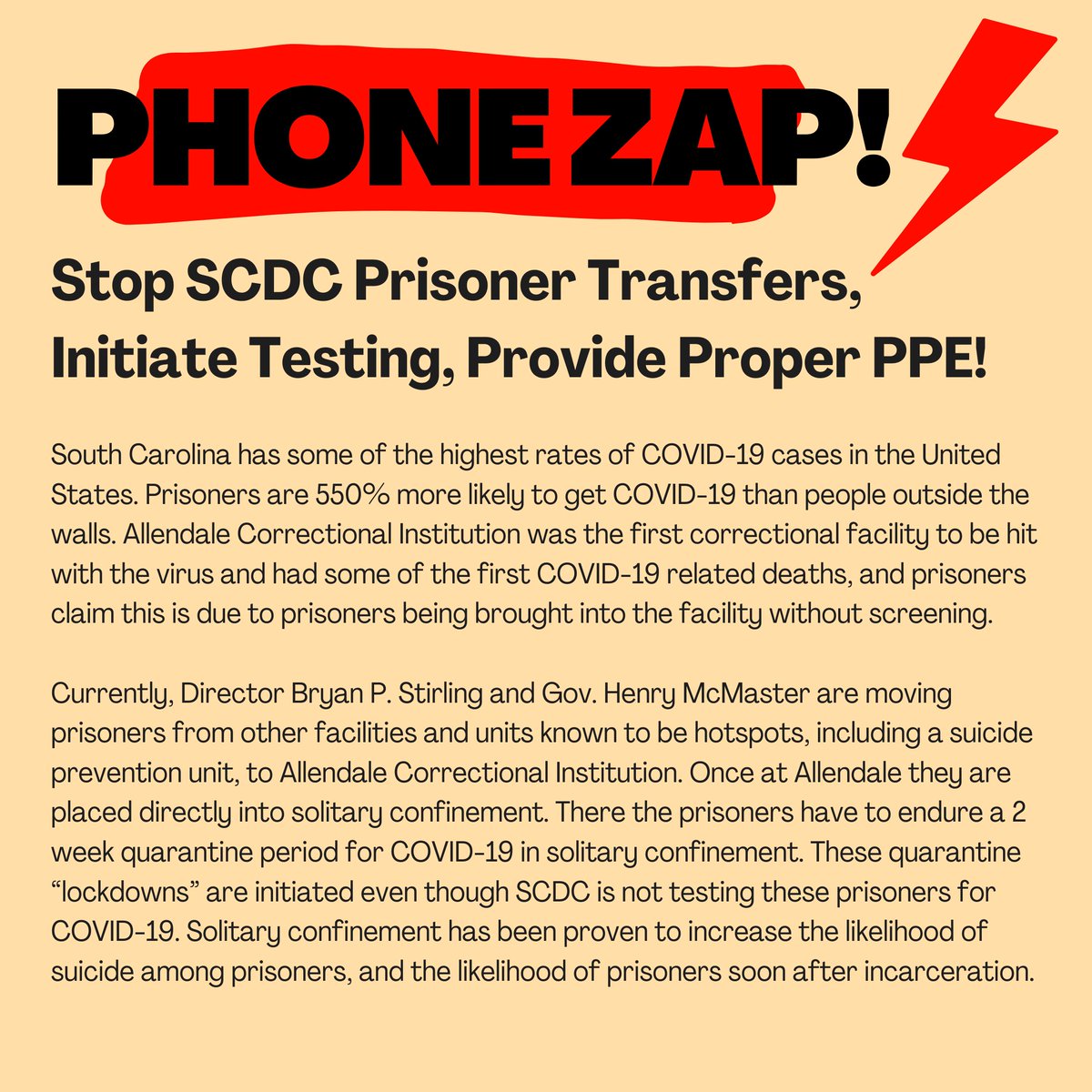 PrisonUpm's tweet photo. All Power comrades! Lending support to our comrades in South Carolina, please share widely https://t.co/pu04ss7A00