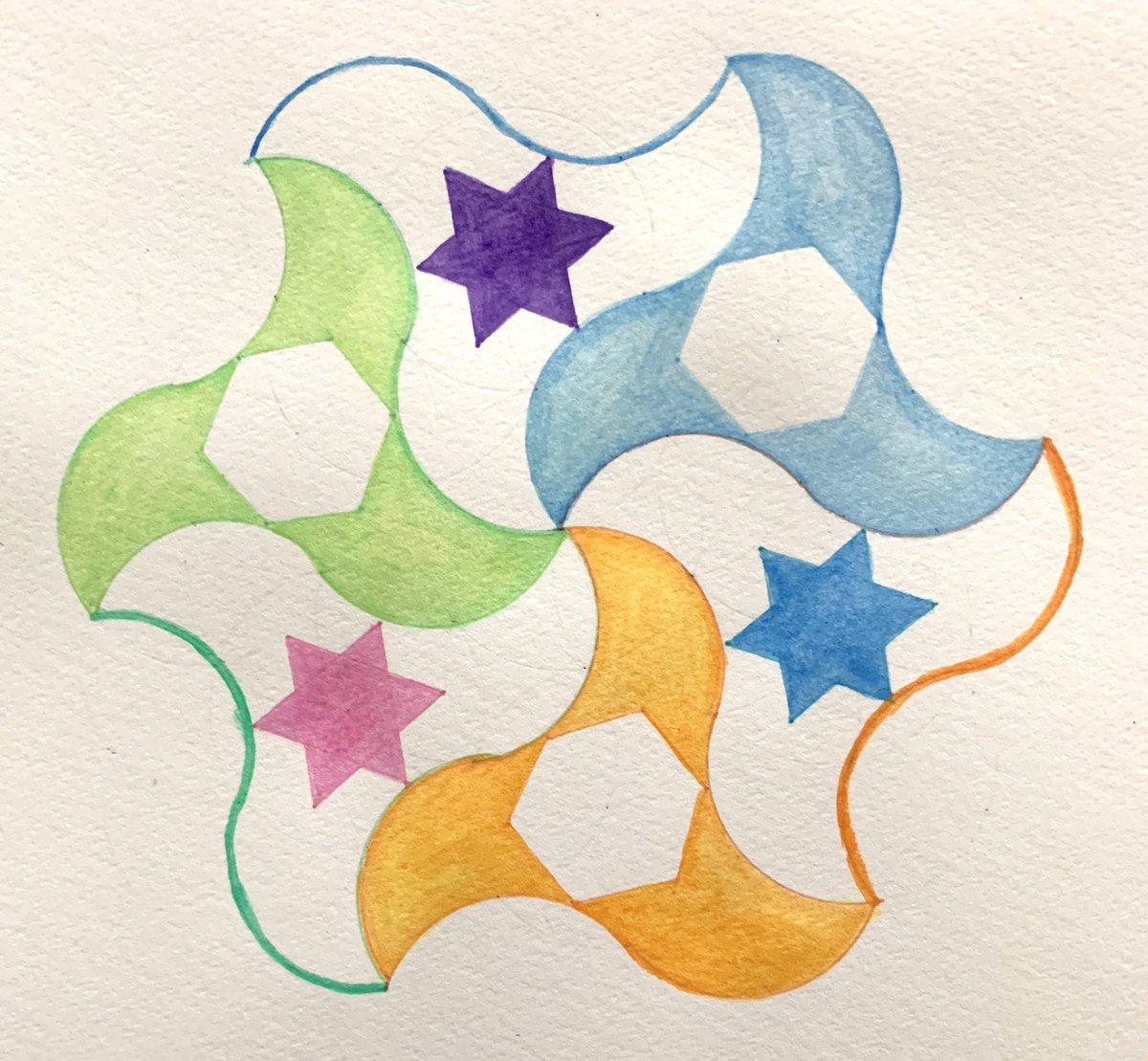 An Alhambra tiling for Day 15 of  #GeometricJuly.  @c0mplexnumber