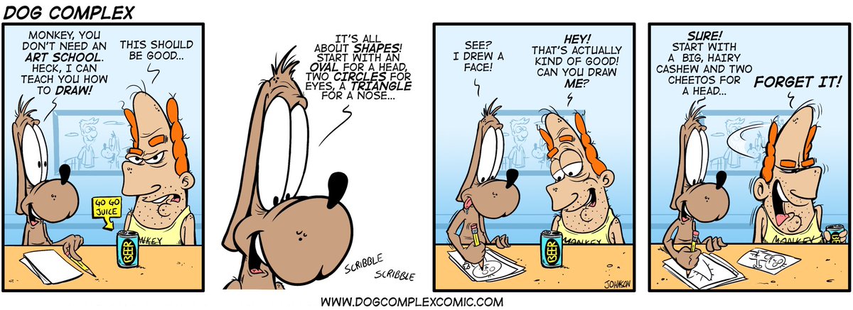 dogcomplexcomic's tweet image. This is why you never ask anybody to simplify you down to your basic shapes...
#webcomics #webcomic #comicstrips #drawingtutorial #arttutorial #artclass #dogs
