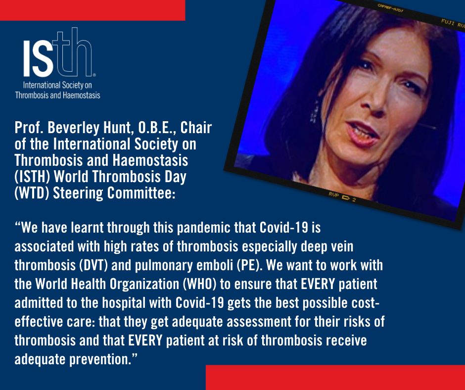 isth's tweet photo. We call on the @WHO to endorse and share the application of a system-wide approach to #VTE management on a global scale as part of international #COVID19 response. https://t.co/ip6Bb1HMxp
Thank you to @bhwords for her leadership and support to inspire change!
#COVID19VTE https://t.co/aNnVGrwobU