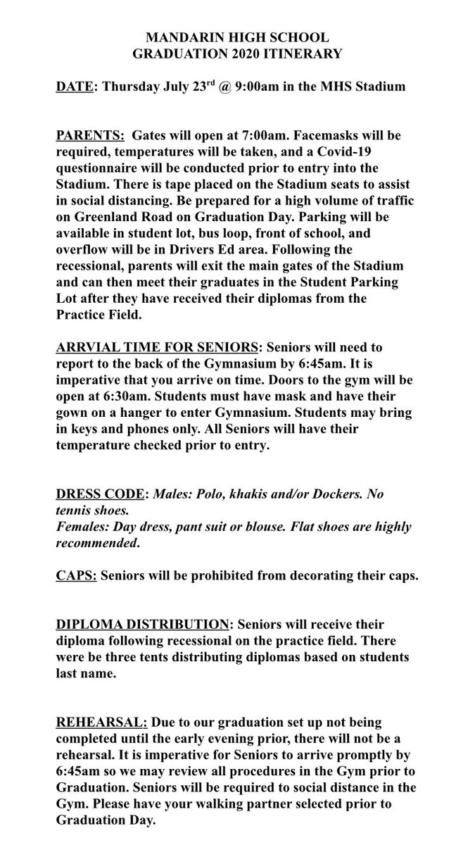 Activities_MHS's tweet photo. SENIORS!!! 
Graduation Information!!!
#mustangs2020 https://t.co/HpFrssMU9S