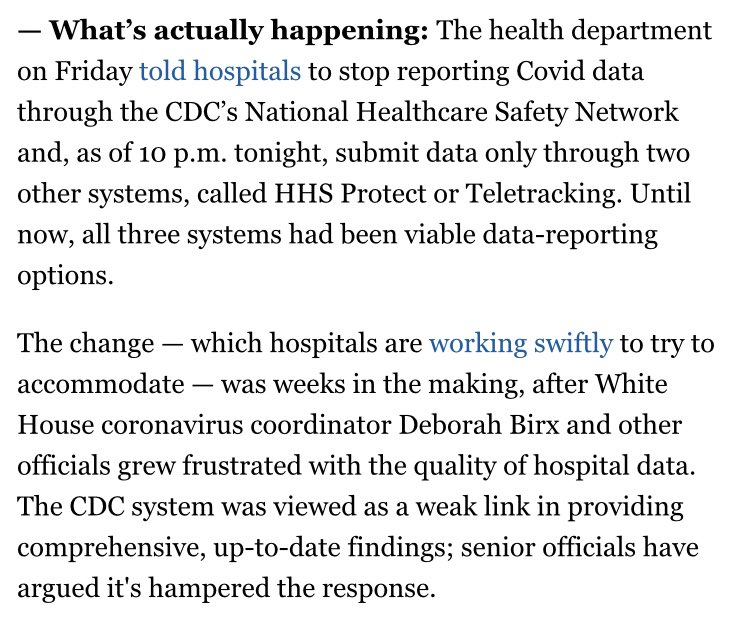 1. Frustration with CDC’s data-reporting capabilities has been building for months. (Remember how delayed the CDC data was at the start of the pandemic - and everyone turned to Johns Hopkins dashboards instead?)