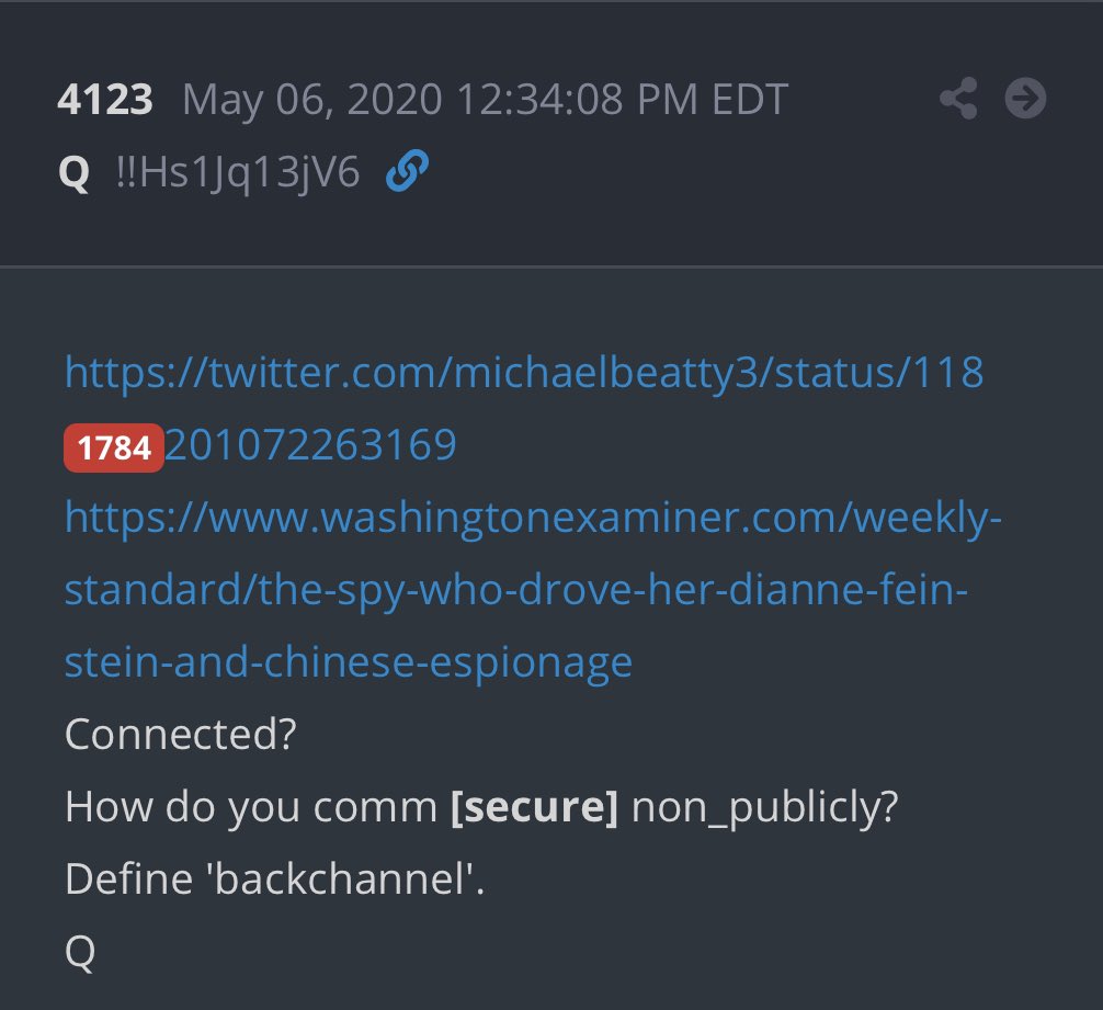 1784First pull could be random, but seems related  Q posts 4123, 2166Subject comms, back channel. Censorship will fail.