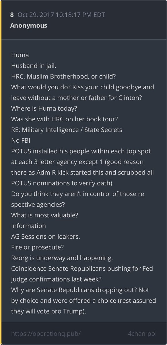 Then of course, 169. First pull on random stringer, Q post 4394“...AND THE BEST IS YET TO COME!”Text from Q in Q post 169=!!!But it also pulled up Q post 8 Topics include AG Sessions, among others.