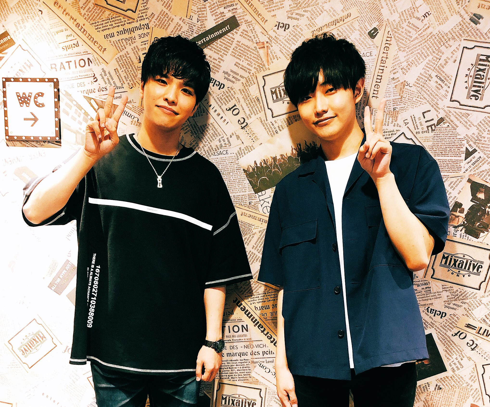 石谷春貴 イケボライブ にて 一昨日は津田拓也くん 昨日は飯田ヒカルちゃん 今日は松岡洋平くんと プロ フィット組も頑張っておりますよー 写真は松岡くんと T Co Ixp2ksbsw9 Twitter