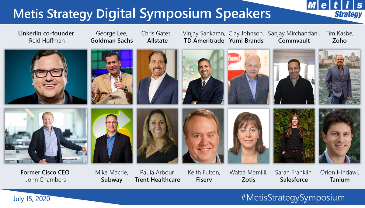 We're thrilled to kick-off our 2020 Digital Symposium! Follow along here  #MetisStrategySymposium for insight from our guest speakers, including global CIOs, entrepreneurs, and CEOs. https://www.metisstrategy.com/2020-metis-strategy-digital-symposium/