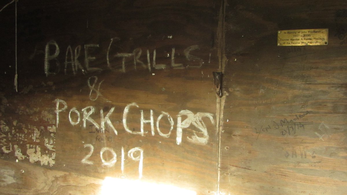 Day 3) cont:Lamb Hill Mountain Hut was a welcome break. I read the comments in the visitors' book and on the walls. Apparently, Bare Grills & Pork Chops stayed in 2019. I cooked dinner and slept until 6am, when I woken by sheep on the veranda. The hut even had WiFi.