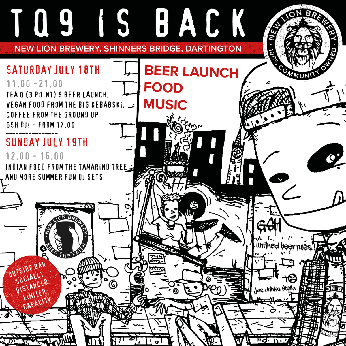 TQ9 IS BACK! This Saturday and Sunday New Lion Brewery does what we love doing, bringing together beer, music, food and people for our ‘TQ9 Is Back’ weekend. We're launching our new #beer TQ (3 Point) Nine &amp; have food, DJs, coffee &amp; more. Full info here: newlionbrewery.co.uk/tq9-is-back/