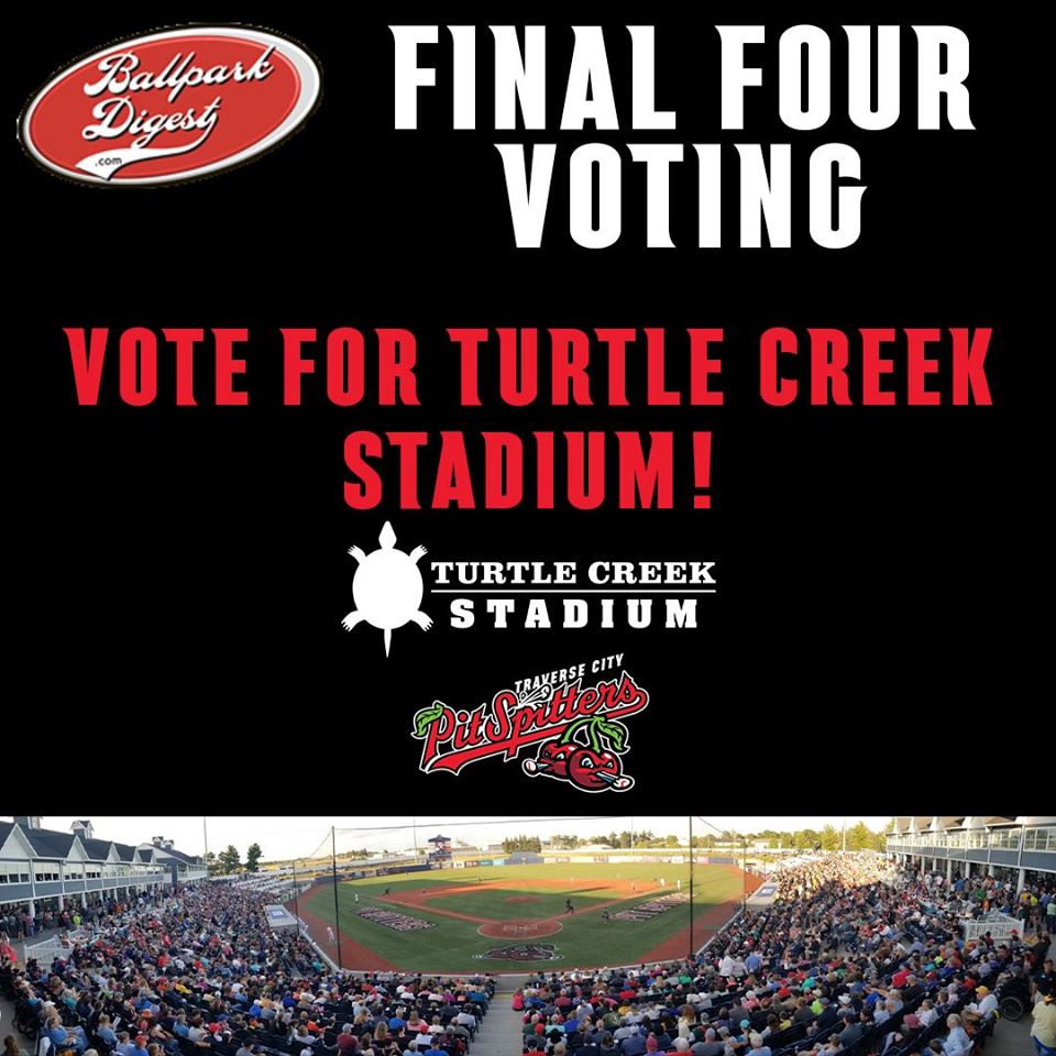 Our very own Traverse City Pit Spitters and Turtle Creek Stadium have made it to the FINAL FOUR for the best collegiate summer league ballpark! 

Click the link to vote now: bit.ly/3iWM3Rf