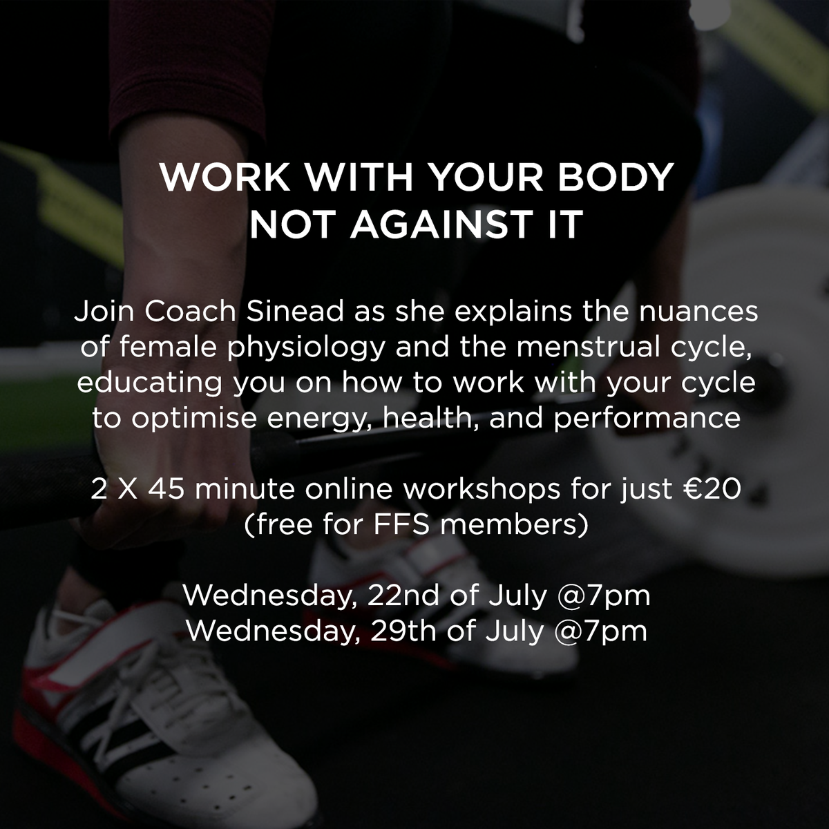 Want to work with your body, not against it?⁠
⁠
Click the link below or go to the events tab of your FFS App to sign up⁠:
bit.ly/2Wq0cga
⁠
@gowiththeflow_workwithyourbody #femalephysiology #workwithyourcycle #menstrualcycleawareness #womenarenotsmallmen