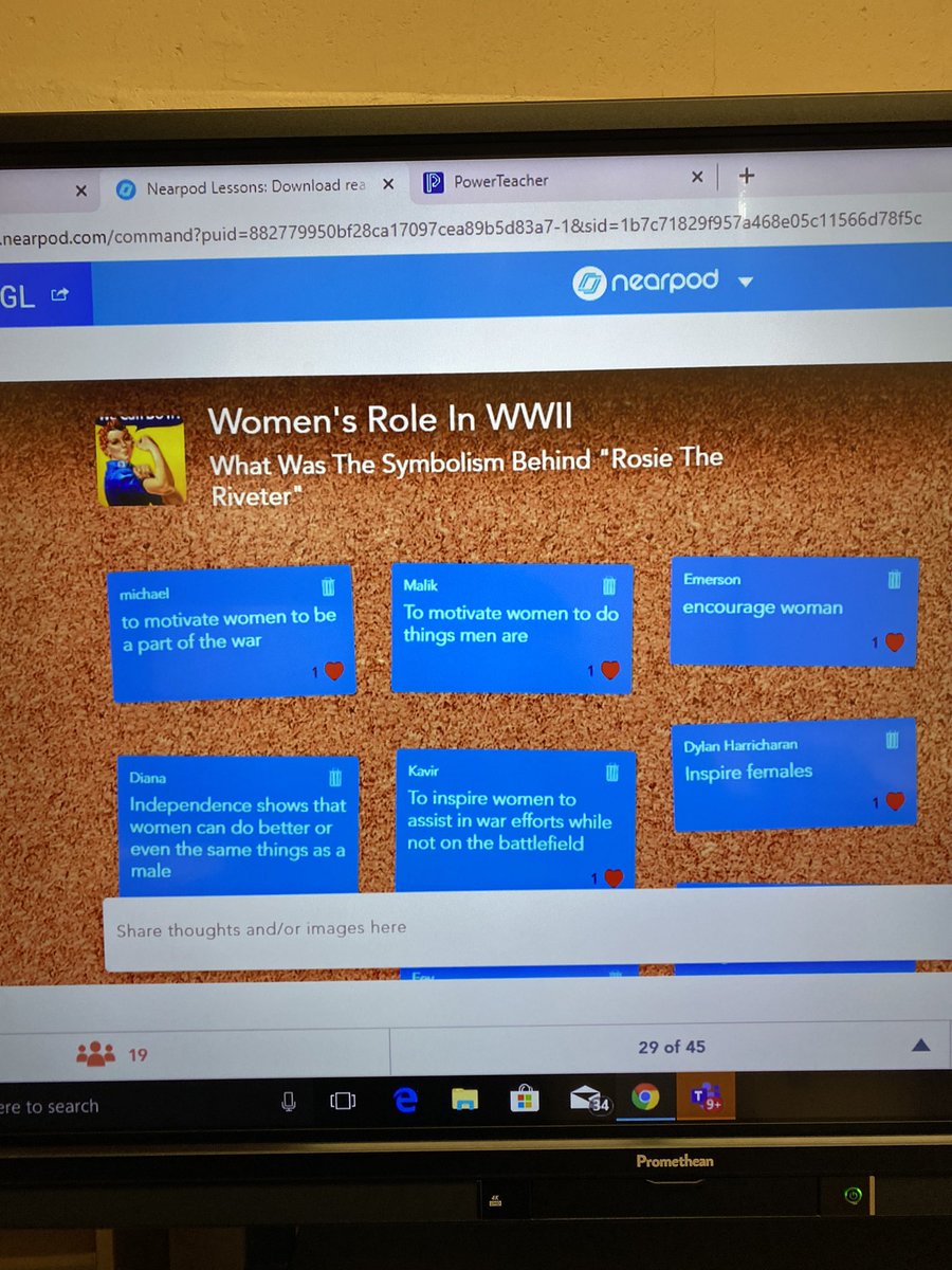 MrColli1's tweet photo. #Live_Classes
#Nesrpod
#Active_Learners
Successfully engaging students through Microsoft Teams & Nearpod. Constantly checking for comprehension as we progress through the lesson. Shortening the distance to distance learning. @NasserIbrahim @YPSSummerSchool https://t.co/xaZLnPF6ZM