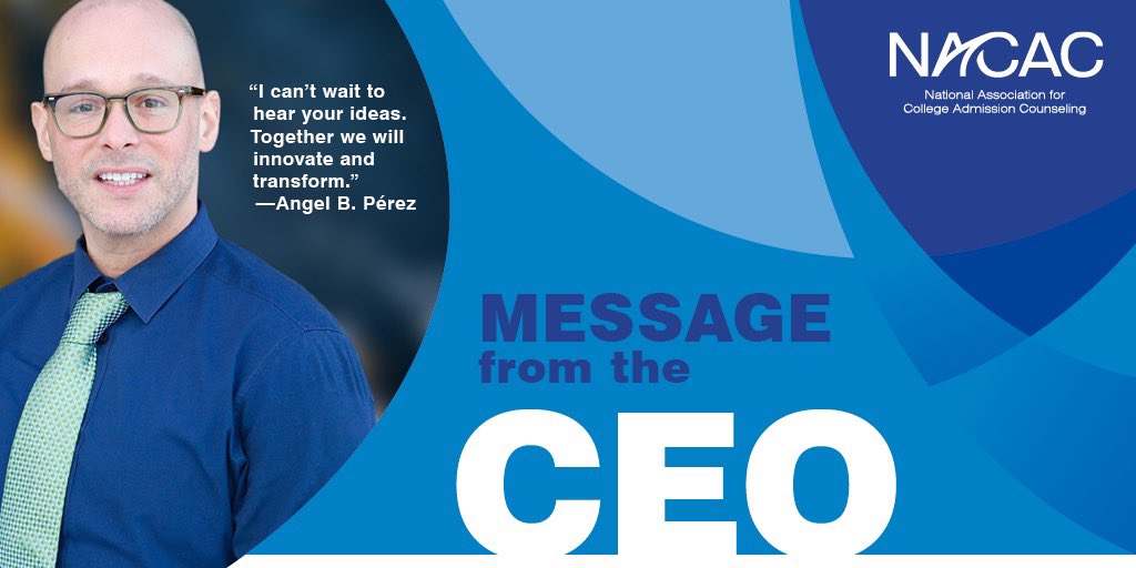AngelBPerez's tweet photo. Today marks my first day on the job as @NACAC CEO. Here is my message to members: https://t.co/4PS2dRnWQZ https://t.co/g0ieKvlsaW