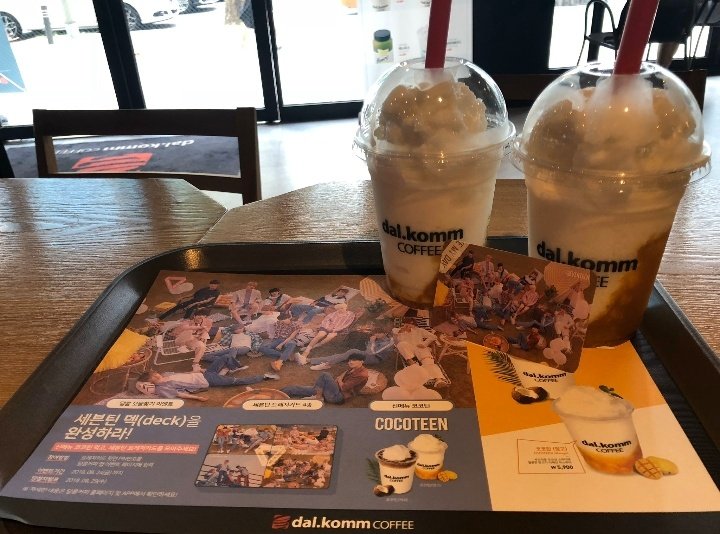 +they even made a collab with dalkomm coffee where seventeen made a limited edition drink and carats went to dalkomm shops to find the limited cards as well!+during promo period SEVENTEEN themselves give food support for carats too!Spell spoiled? it's C A R A T S.(©)