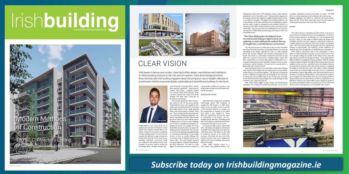 IrishBuildingOL's tweet photo. "The Vision Built product development team are continuously looking at improvements and exploring current traditional site methods that can be brought into a controlled factory environment.” — Vision Built Managing Director Brian Kennedy
https://t.co/qepZhBpwCe
#VisionBuilt #MMCs https://t.co/MT2gEANSax