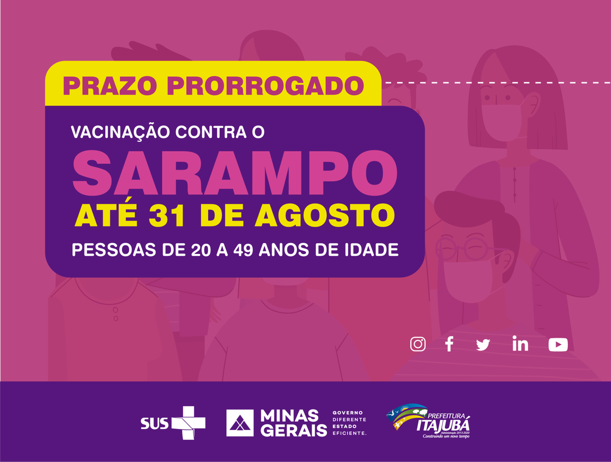 prefitajuba's tweet photo. Campanha de Vacinação contra o Sarampo é prorrogada até 31 de agosto
Leia a matéria completa, clique aqui: https://t.co/XKX49jfg7x
#pminforma #prefeiturainforma #itajubá #suldeminas #notícias #notíciasdapmi #prefeituradeitajubá #cidadania #mg #saúde #sarampo #rodrigoriera https://t.co/KF9gbVQb9v