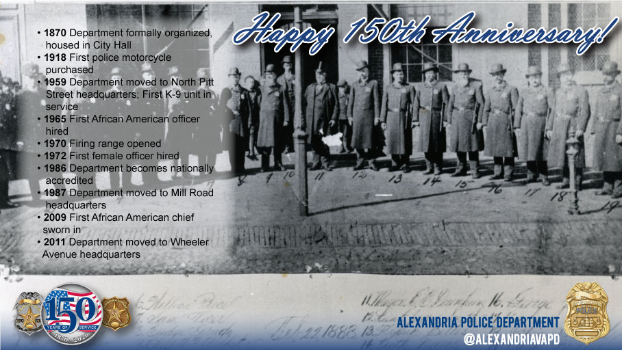 Today is our 150th Anniversary! Thank you to all of our current and former employees--your work &amp; dedication has meant so much to us. The image is the earliest known pic (1883) of APD. It shows 17 officers standing in front of the building that housed the Department until 1959.