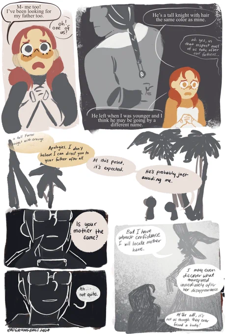 Laurent and Annette fire emblem Page 2 cw family death mention

I never liked how this page was turning out, and decided to share the script, unfinished. Maybe next time it will be Annette's turn to say something mildly horrifying in a dramatic final panel 
