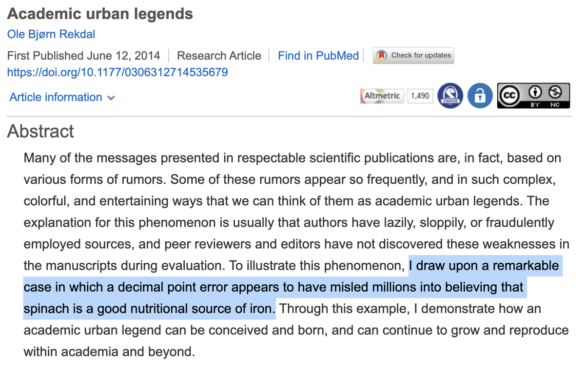 random_walker's tweet photo. This paper is a gem. The bulk of it is about academic citation practices, yet it reads like a page-turning mystery. With a twist in the tail! https://t.co/cHT2i5ijrB

If the crudest of errors can persist indefinitely, what does it mean for the theory that science self-corrects? https://t.co/4g3HbjrVI3