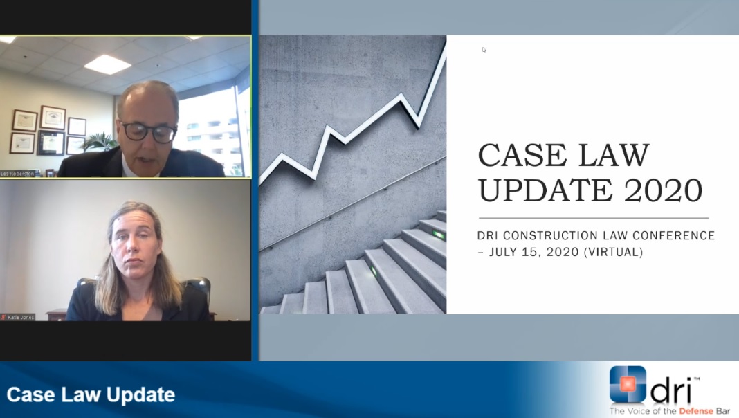 Day 2 of the #DRIConstructionLaw virtual seminar. Today we are starting with a case #law update. #lawfirms #lawyers #litigation #DRImeansbusiness #DRILawyer