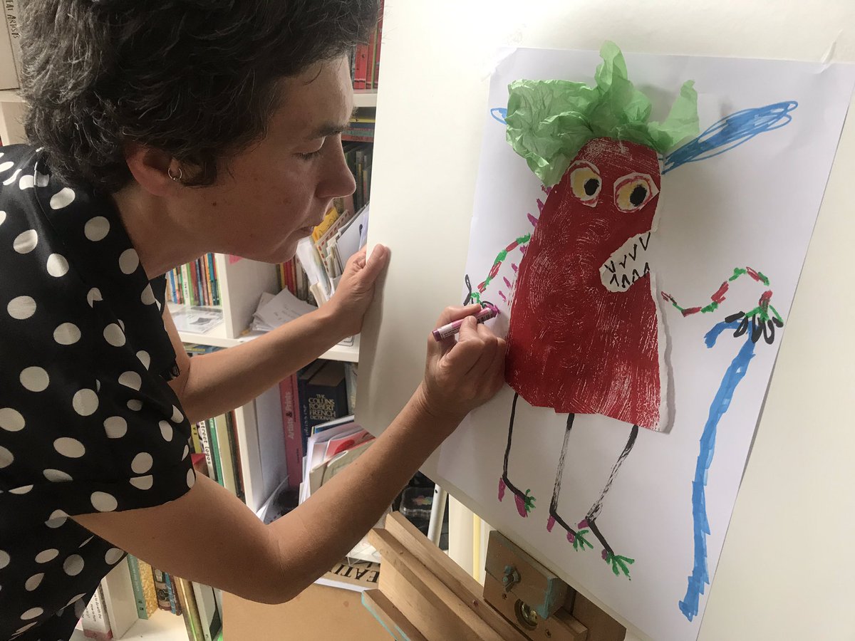 zehrahicks's tweet image. What a great zoom class drawing problem creatures with Year 4s @StamfordGreen today - this was one we made together via requests over zoom - ‘the lazy problem that couldn’t be bothered to walk’! #homeschooling #drawingproblems #theproblemwithproblems