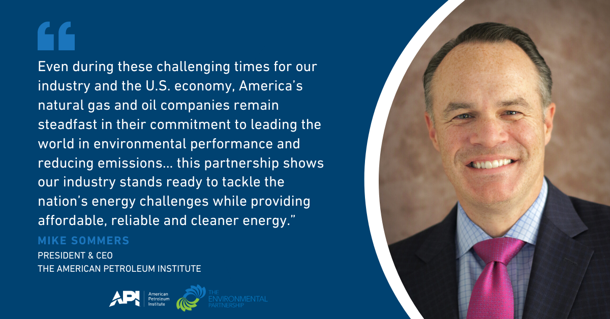 APIenergy's tweet photo. The Environmental Partnership's new report announces expansion to include pipeline companies and outlines industry progress in reducing emissions. Read our full statement: https://t.co/EAJBFvWE9u https://t.co/PhlWEz58BT