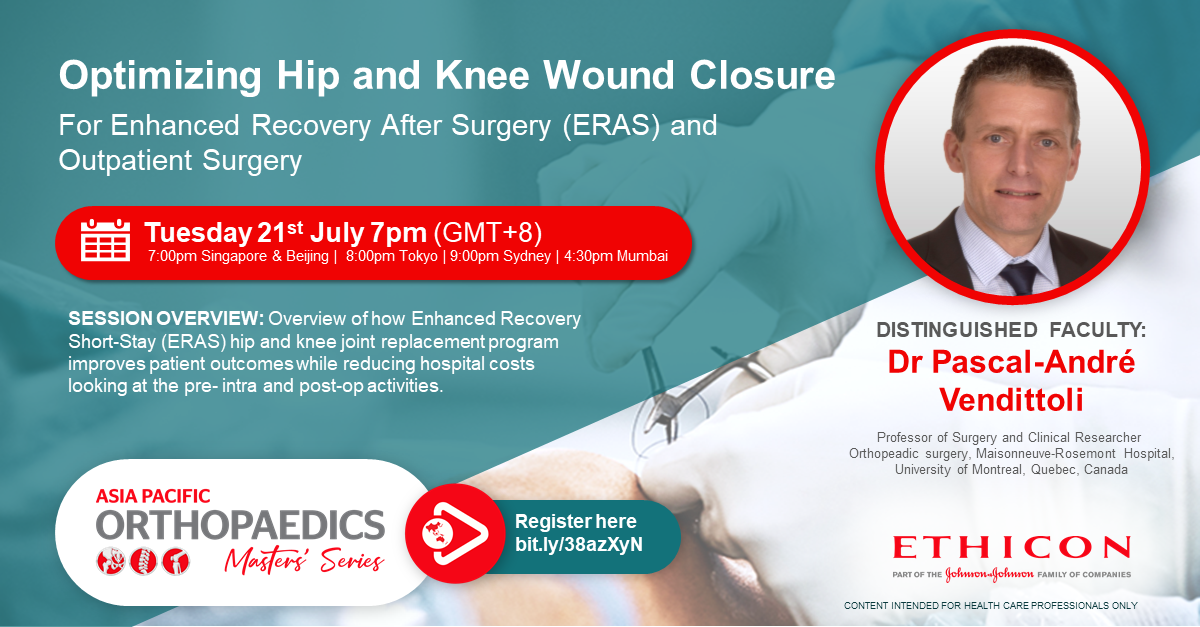 jjmt_surgery's tweet photo. Learn from one of the world’s leading #orthopaedic experts about the latest processes and technologies for optimizing hip and knee wound closure for enhanced recovery after surgery (ERAS). To register for this event visit: https://t.co/dsOuIwLTbp https://t.co/WPLRQCOYNm