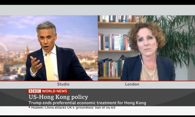 RebeccaAHarding's tweet photo. Great to be on @BBCWorld talking about #HongKong-#US #trade - yet another example of the #WeaponisationOfTrade and #GamingTrade @LPPbooks @Speaker_Bureau @CoriTradeTech @MrAdam_Taylor. Sorry to have our missed call! @notayesmansecon @asentance and @Frances_Coppola https://t.co/sFdeVHVxZq
