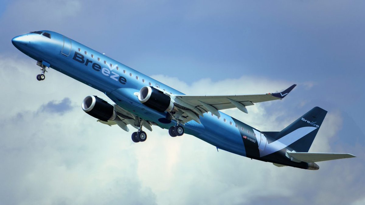 scramble_nl's tweet photo. .@BreezeAirways has signed an agreement to buy the interstate scheduled air transport licence of #CompassAirlines to accelerate its start. It also signed a lease-agreement with lessor NAC for 15 @embraer #E190 and cancelled the lease of 28 #E195 from @azulinhasaereas. #avgeek https://t.co/51aeKRgcnu