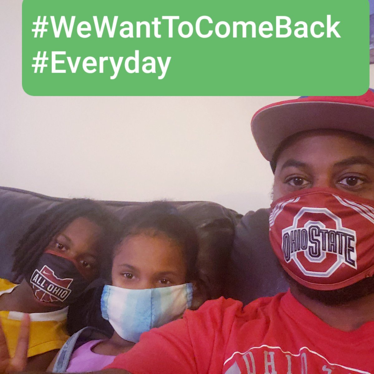 HamiltonLocalSD's tweet photo. Mr. Allgood and his children want to remind you to follow the guidelines today — #WeWantToComeBack #EveryDay
Wear A Mask ✔️
Social Distance ✔️
Use Hand Sanitizer ✔️
Wash hands at least 20 seconds ✔️
@GovMikeDeWine @OHEducation @FC_PublicHealth @OHdeptofhealth https://t.co/GPtSQ9H9Zh