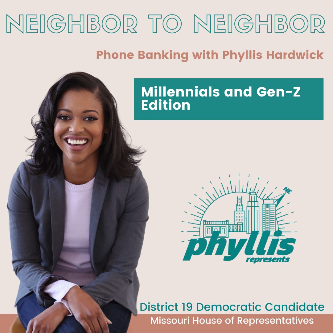 PhyllisForMO's tweet photo. Polls show that Millennials and Gen-Z are powerful leaders in elections, and the push for District 19 can’t be any different! I'm calling on my fellow Millennials and Gen-Z to represent at the phone bank today: https://t.co/6nknQDQH4q #Phyllisrepresents https://t.co/oTiDneyaob