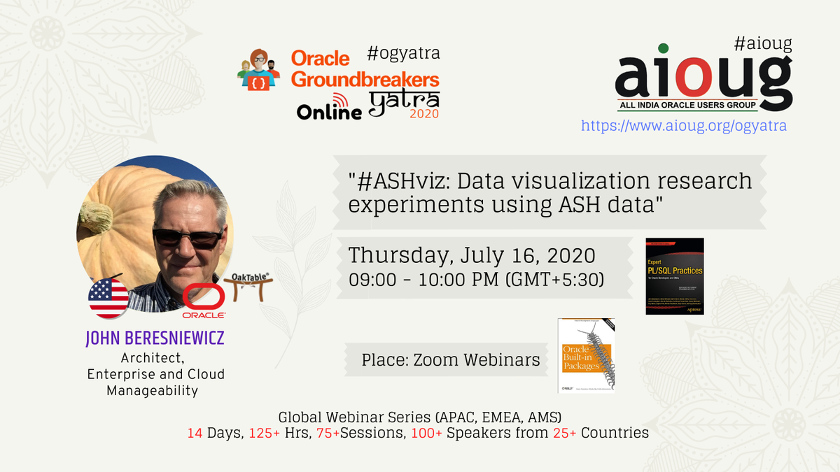 OCYatra (@ocyatra) on Twitter photo Don't miss to Meet, Greet, Chat with John Beresniewicz @JBeresniewicz "#ASHviz: Data visualization research experiments using ASH data" starts in20mins <a href="/Oracle/">Oracle</a> <a href="/OracleDatabase/">Oracle Database</a> <a href="/OracleCloud/">Oracle Cloud</a> <a href="/OracleDevs/">Oracle Developers</a> <a href="/oracleace/">Oracle ACE Program</a> <a href="/groundbreakers/">groundbreakers</a> <a href="/oracleugs/">Oracle User Groups</a> @aioug #oraclecloud #oracleusers #OGYatra Don't miss to Meet, Greet, Chat with John Beresniewicz @JBeresniewicz "#ASHviz: Data visualization research experiments using ASH data" starts in20mins <a href="/Oracle/">Oracle</a> <a href="/OracleDatabase/">Oracle Database</a> <a href="/OracleCloud/">Oracle Cloud</a> <a href="/OracleDevs/">Oracle Developers</a> <a href="/oracleace/">Oracle ACE Program</a> <a href="/groundbreakers/">groundbreakers</a> <a href="/oracleugs/">Oracle User Groups</a> @aioug #oraclecloud #oracleusers #OGYatra