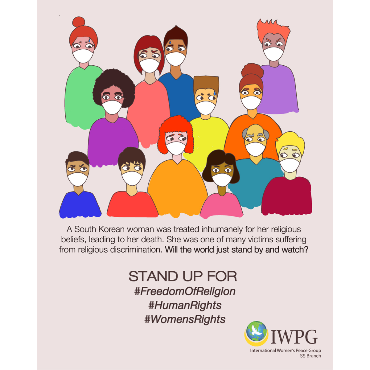 iwpg_la's tweet photo. The South Korean government has suspended a fellow international peace group, HWPL, because of the non-mainstream religious affiliation of its Chairman.

Freedom of religion is a basic human right.

Dear peace and human rights advocates, let's #StandUp4HumanRights https://t.co/YWpUbpteEY