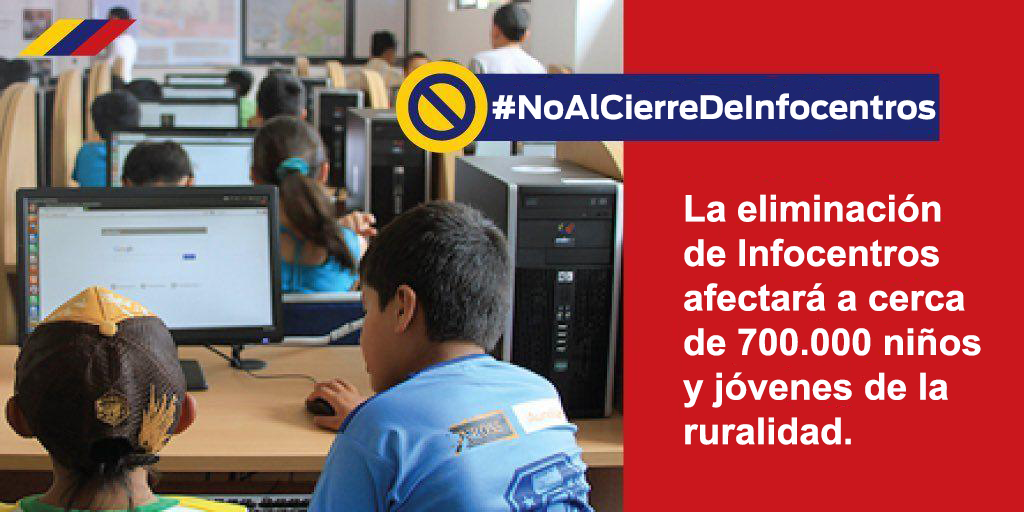 WashingtonSama8's tweet photo. 700.000 estudiantes de todo el país se benefician de los Infocentros debido a la falta de laboratorios en sus escuelas y colegios, cerrarlos sería un atentado a la educación. #NoAlCierreDeInfocentros #InfocentrosSonEducación @marcelaholguin @monicaalemanm @freddcarrion https://t.co/vmlopV4Sog