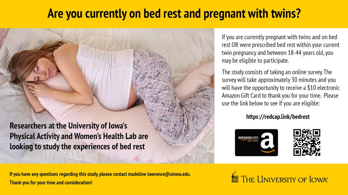 StuckInBedBook's tweet photo. Are you currently on bed rest and pregnant with twins? And do you want to earn a $10 Amazon gift card by answering an online survey? Click this link to see if you are eligible:
https://t.co/WmKs9ha539  #pregnancy #bedrest #twins https://t.co/HZMYwnp0xZ