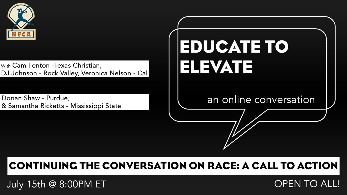NFCAorg's tweet photo. TONIGHT: Hear from coaches, a judge, a police officer, and members of the Black community to help you continue the conversation on race & leave with action items for your teams. Open to ALL! @Cam1_Fenton @CoachDJ99 @PurdueCoachD @Coach_Ricketts
REGISTER:
https://t.co/0omW14mOw1 https://t.co/eNHaHTuRRY