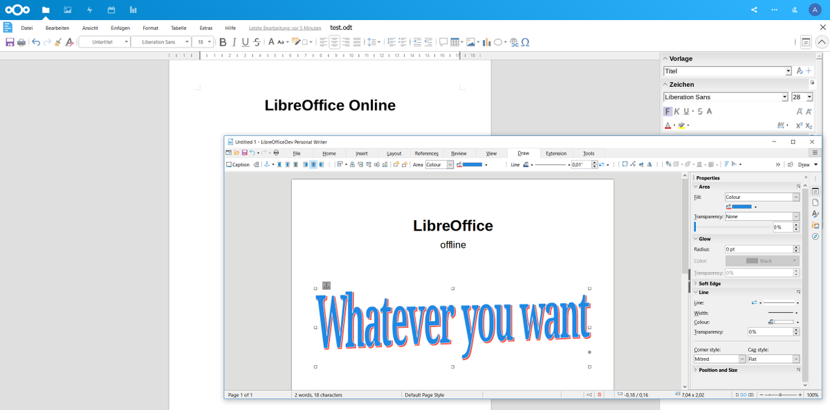 LibreOffice Online or offline whatever you want.

For Windows, Linux, Mac, Android and your Server.
