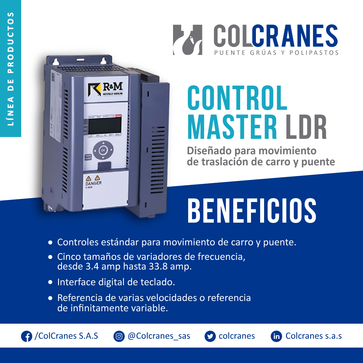 colcranes's tweet photo. Consiga mayor versatilidad y mejor desempeño utilizando el Control Master LDR en cada uno de sus productos ¡Llámenos ahora! +57 315 629 33 96
E-mail: a.comercial@colcranes.com | ventas@colcranes.com #colcranescolombia #MaterialsHandling #Izaje #Carga #ControlMaster @RMHoist https://t.co/jr4CdBzyYq