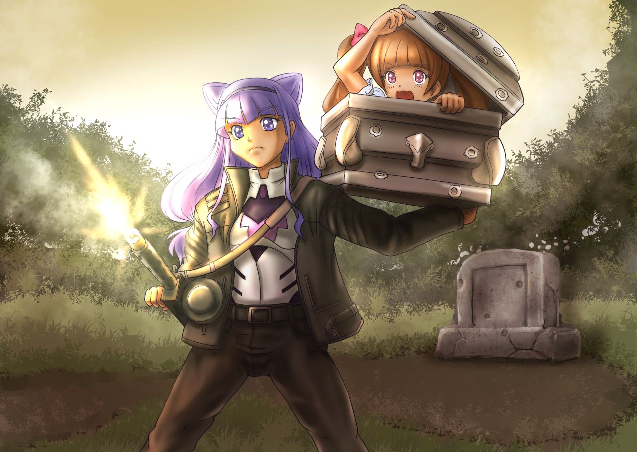 旅人のりん レイフレ２５お疲れ様でした というわけで ２年遅れのえみルー ｔ３ネタイラストが完成 溶鉱炉ネタはいっぱいあったけれど 棺桶ネタは少ないだろう 愛崎えみる生誕祭には間に合いませんでしたが一応おめでとう えみルー尊い デデンデン