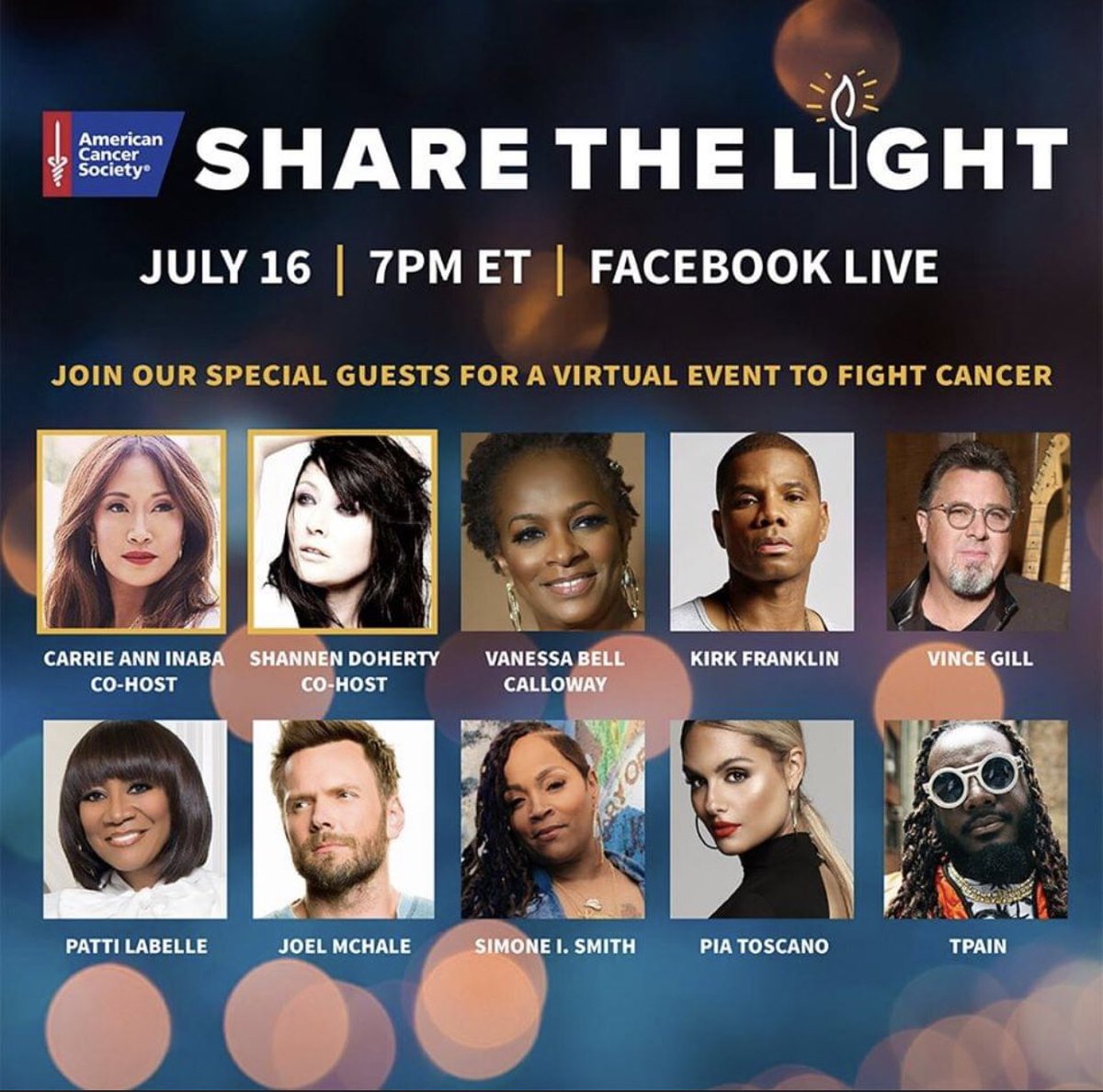 TOMORROW: join us for a can’t miss night of entertainment and inspiration to celebrate all those touched by cancer. Visit cancer.org/involved/fundr… for more info on how you can Share the Light!