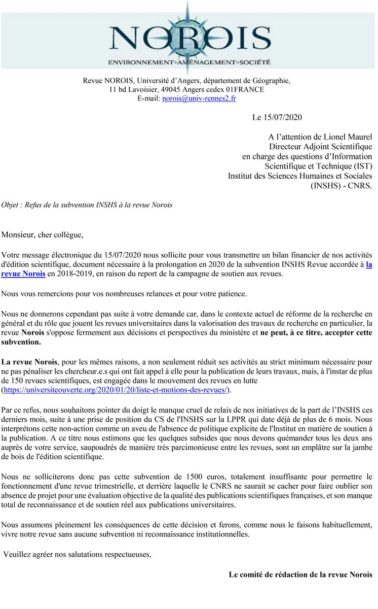 Norois revue Géo (@revue_norois) on Twitter photo 