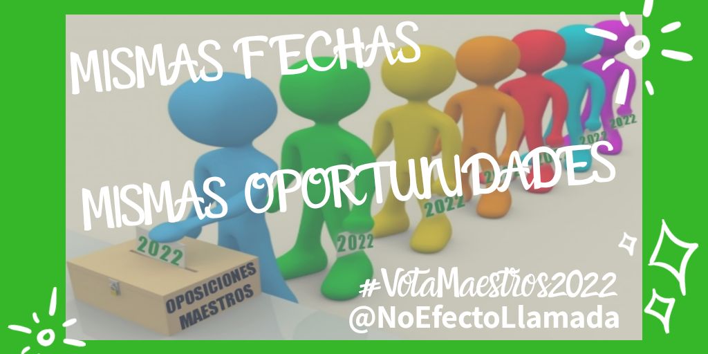 oposinf's tweet photo. #VotaMaestros2022 

Mismas fechas para todos. Consenso entre CCAA. 

MAESTROS 2022

@IdiazAyuso @eossoriocrespo @lorenaherased @ignacioaguado @Vabalen @martabll @equipoGabilondo @Monica_Garcia_G @MariaPastorV @isaserras @tito_morano @calmarma https://t.co/ctAxAhZ6Gr