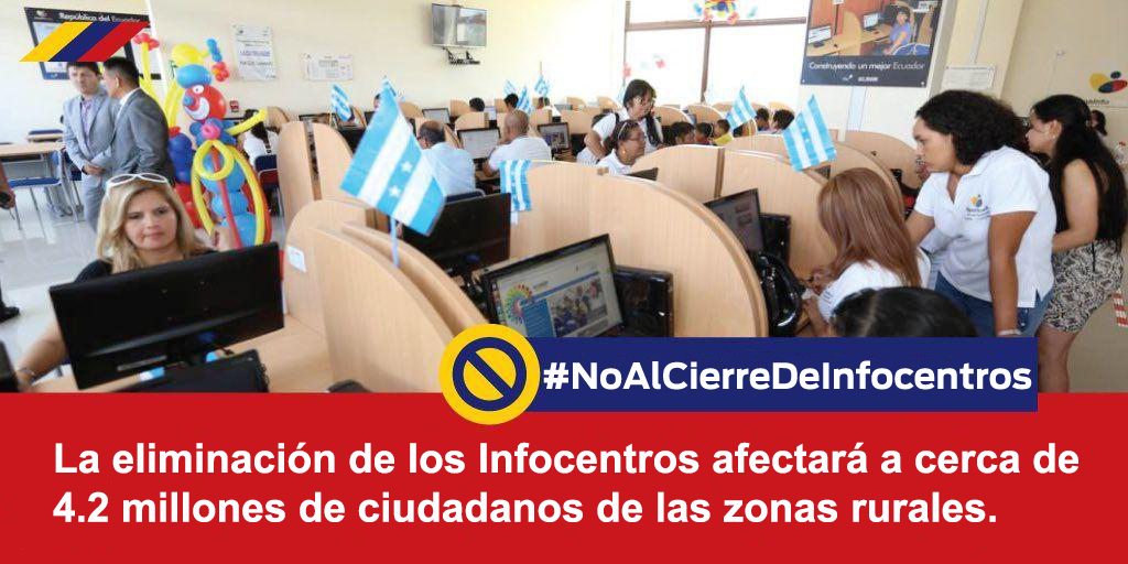 WashingtonSama8's tweet photo. El cierre de los Infocentros afectaría a cerca de 4.2 millones de ciudadanos de las zonas rurales de todo el país. El Estado debe garantizar el acceso a las TIC. #NoAlCierreDeInfocentros #InfocentrosSonEducación @marcelaholguin  @monicaalemanm @freddcarrion  @yildarivera https://t.co/vwm33oDMpE