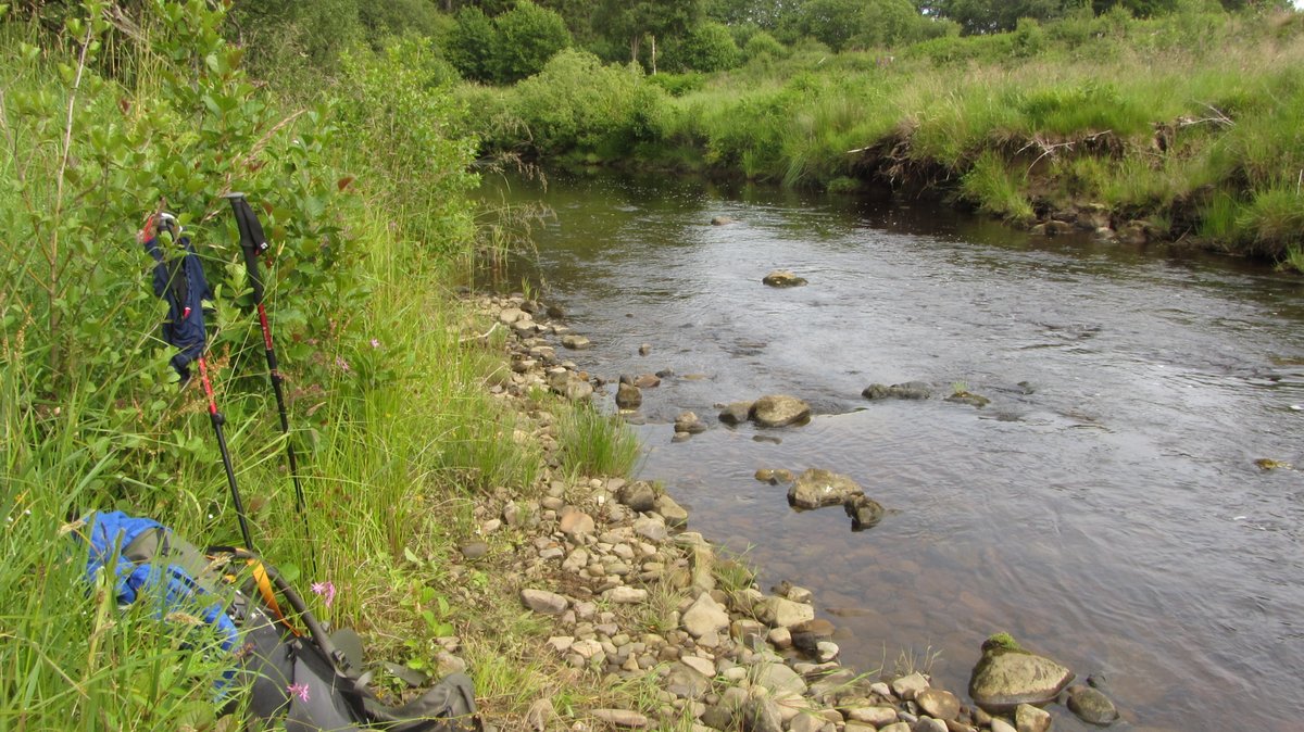 I stopped at picnic spot for lunch: a bench and table major luxuries on a hike. I studied the next stage of my route towards Bellingham before taking a proper swim in the relatively mild waters of the Rede.