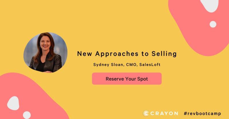 emilyrianewise's tweet photo. One week away! 🎉

Introducing our next session: Sydney Sloan (@sydsloan) CMO at @salesloft, will be talking about the new approaches to selling that have developed during the COVID-19 crisis. @Crayon 
#revbootcamp #sales #revenue 
https://t.co/zE1usuxcvn https://t.co/aw63VNwYz7