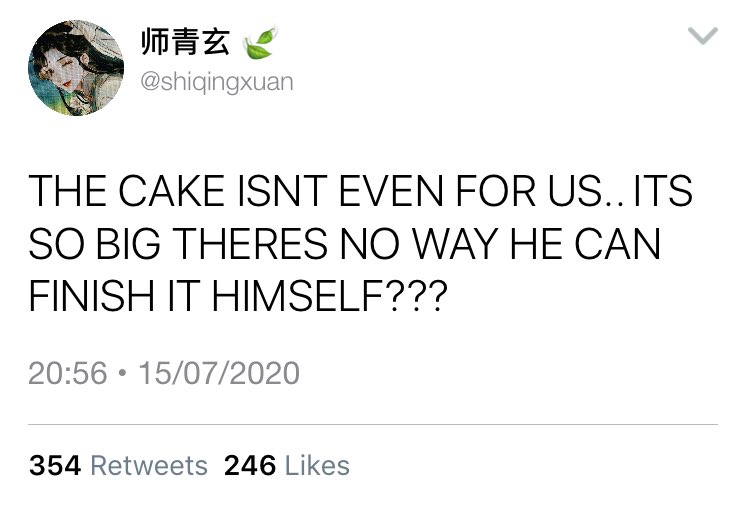 27. do u know why there are so many rts compared to likes.. they’re talking about dianxia cake 