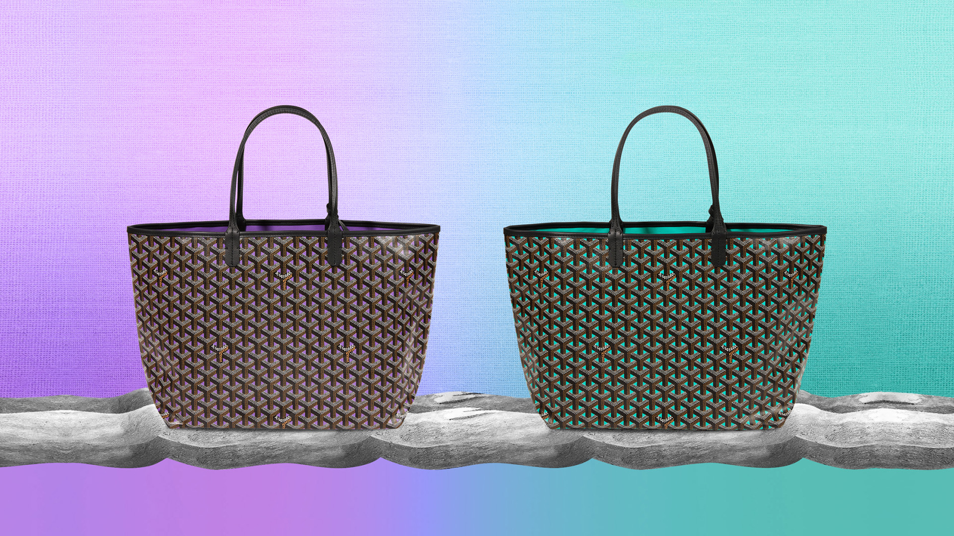 goyard purple tote