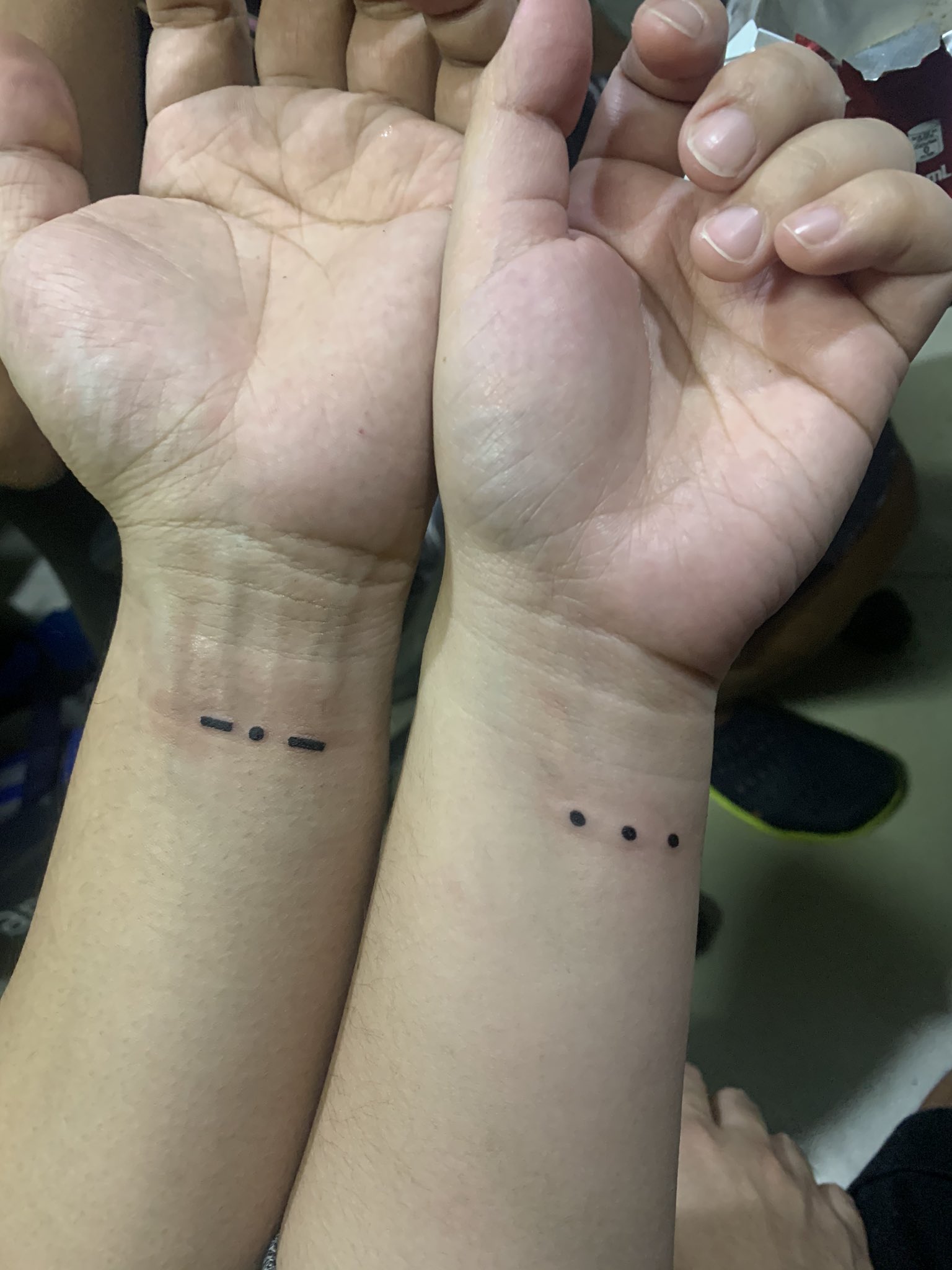 Morse code tattoo  Dot tattoos Private tattoos Phrase tattoos