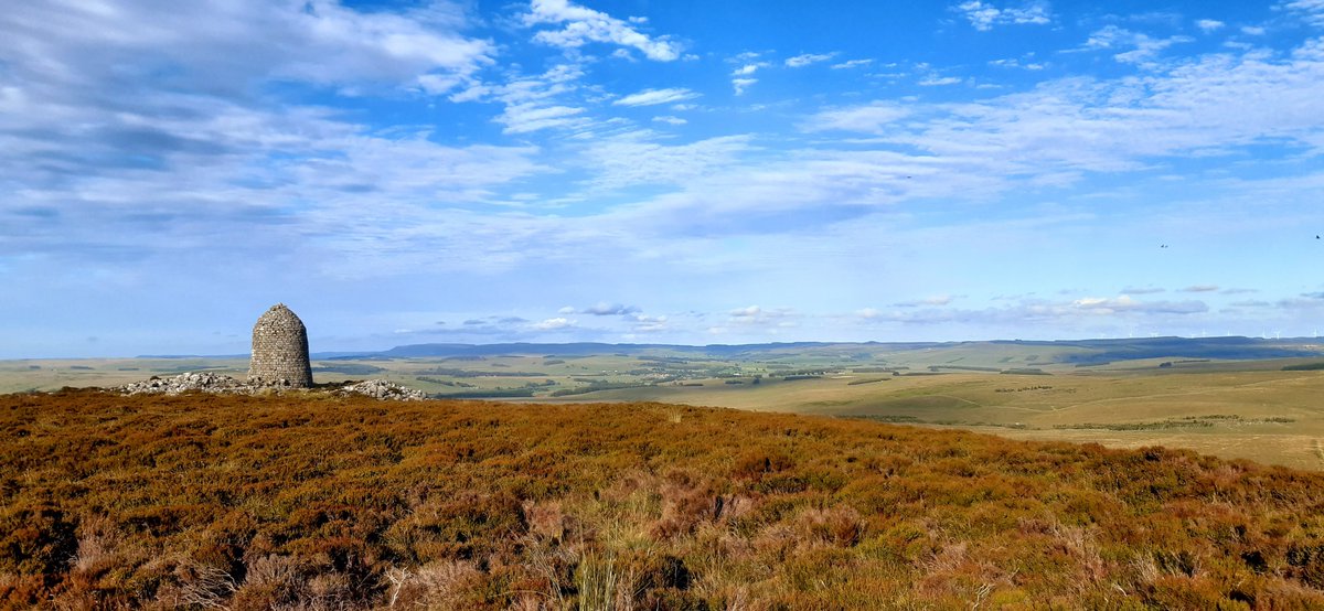 It was an easy walk on forestry paths to Padon Hill north of Bellingham with it's distinctive conical monument. This was a superb viewpoint and felt like the centre of Northumberland with views north to the Cheviots, west to the Simonside Hills, and south to the North Pennines.